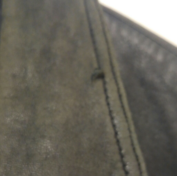 Lg. Forest Club black leather bomber jacket - Picture 7 of 7